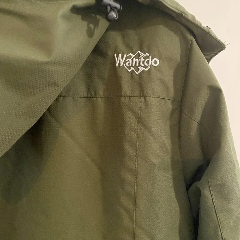 Wantdo Winter Fleece Lined Coat Ski Olive Green